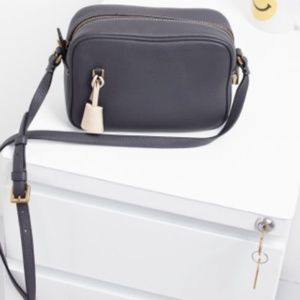 J. Crew Dark Gray Crossbody Bag with Light Beige Accent